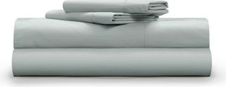 Pillow Guy Classic Cool & Crisp 100% Cotton Percale 4-Piece Sheet Set in Light Grey at Nordstrom Rack, Size California King