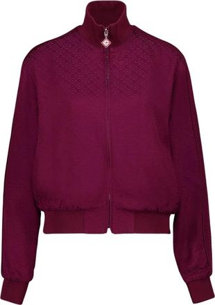 Casablanca Monogram Track Jacket - Dames - Bomber jackets - Rood - S - Polyester - Jassen