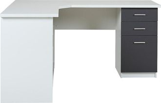 VENTE-UNIQUE.COM Escritorio tradicional melamina gris antracita, blanco