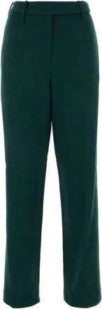 Alexandre Vauthier Donkergroene wollen broek - Dames - Straight fit broeken - Groen - XS - Wol - Broeken