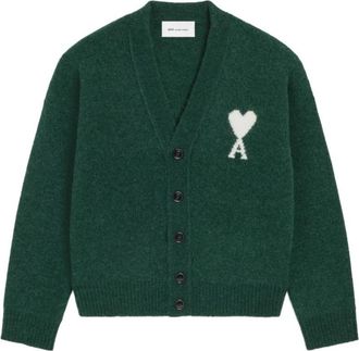 Ami ADC Intarsia Vest - Heren - Vesten - Groen - L - Truien & Vesten