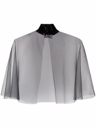 Atu Body Couture sequin-embellished sheer top - women - Polyester - OS - Black