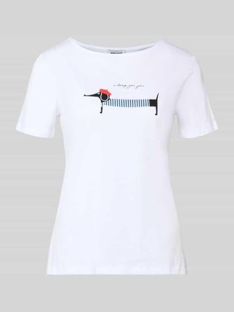 More & More More & More T-Shirt mit Motiv-Print und Rundhalsausschnitt in Weiss, Gr&ouml;&szlig;e 34