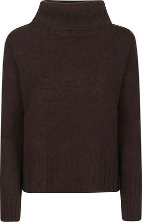 Aragona Long Sleeve Turtle Neck Sweater - Dames - Cashmere truien - Bruin - M - Kasjmier - Truien & Vesten