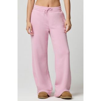 Florence By Mills Cozy Crush Wide Leg Sweatpants in Dawn Pink at Nordstrom, Size Xx-Small