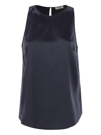 Brunello Cucinelli Mouwloze blouse - Blauw