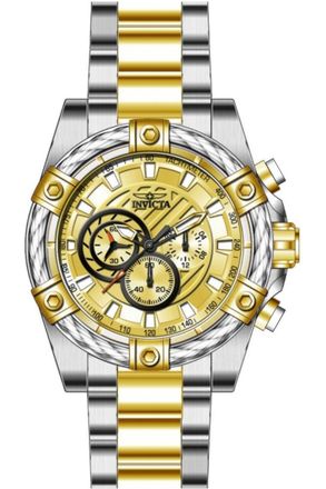 Invicta Bolt 49747 Heren Horloge - Quartz Uurwerk - Roestvrij Staal met gouden Wijzerplaat - 52mm
