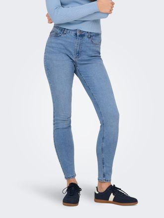 Jacqueline de Yong Skinny-fit-Jeans JDY JDYMOON HW SKINNY JEANS MEDBLUEDNM NOOS, Damen, Gr. L (40), L&auml;nge 30, blau (medium blau denim), Denim/Jeans, Obermaterial: 74% Ba