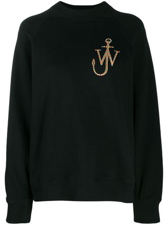 J.W.Anderson logo embroidered sweatshirt - women - Cotton - S - Black