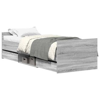 Berkfield Home Bed Frame with Headboard & Footboard Grey Sonoma 90x200 cm