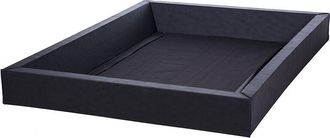 Beliani Beliani - Double Softside Waterbed Frame Foam Safety Liner 4ft6 Black Bedroom simple