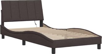 vidaXL Estructura De Cama Sin Colch&oacute;n Tela Marr&oacute;n Oscuro 100x200 Cm Vidaxl
