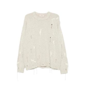 ATOMOFACTORY Distressed Crew-neck Sweater
