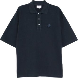 Maison Kitsuné Polo con applicazione Bold Fox Head - Blu