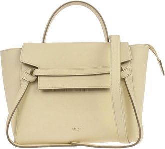 Celine Belt Bag Textured Leather Ecru Leather Handbag (Pre-Owned)