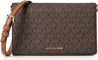 Michael Kors Jet Set Medium Flap Crossbody Cross Body Womens Handbags Brown/Acorn, Leather