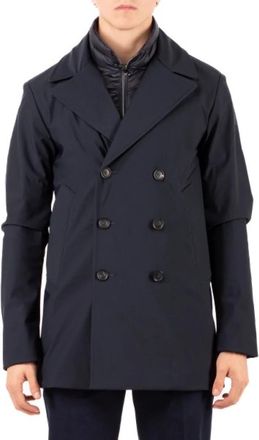 Hetreg&oacute; Stellan Double-Breasted Coat - Heren - Mantel - Blauw - XL - Jassen