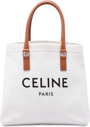 Celine Pre-owned Celine Small Canvas Logo Print Horizontal Cabas Tote Unisex 37L5RNW2YM6LWEGH