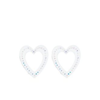 Safsafu Kristallen Hart Oorbellen - Dames - Oorbellen - Wit - ONE Size - Accessoires