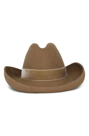 Gigi Burris Millinery Belle Felt Western Hat in Walnut at Nordstrom, Size Medium