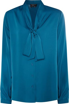 Faina sjaal blouse Dames Smaragdblauw