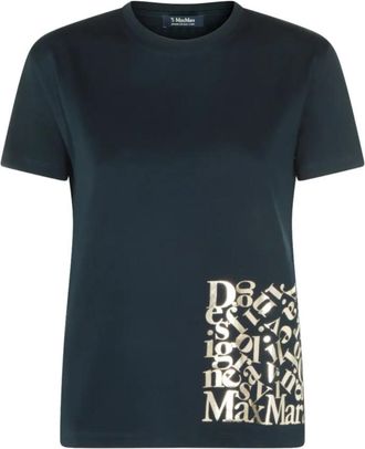 Max Mara Blue Logo Crew Neck T-Shirt