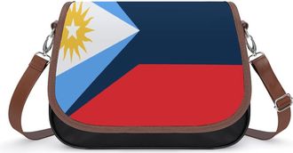 Generic Union of Venezuela And Argentina Flag Crossbody Bags for Women Fashion Leather Shoulder Handbags With Adjustable Strap