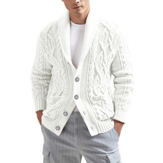 Generic Cardigan Cardigans Fleece Jacket Mens Halloween Long Sleeve Knitted Hoodie Perfect Hommes Sweater for Chill Season Navy Sweatshirts Men UK Knitwear Wh