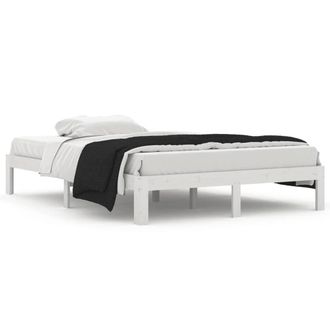 Berkfield Home Bed Frame White Solid Wood Pine 140x200 cm