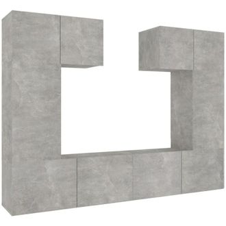 vidaXL Set De Muebles De Tv 6 Pzas Madera Contrachapada Gris Hormig&oacute;n Vidaxl