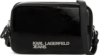 Karl Lagerfeld logo-lettering cross body bag - Black
