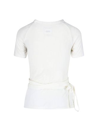 Yohji Yamamoto Wrap-Waist Lyocell T-shirt - White