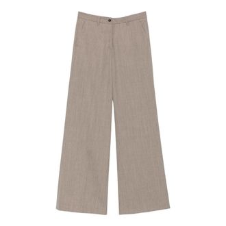 Nine In The Morning Sandra Palazzo Broek - Dames - Broeken - Beige - Maat: W28 Zijde