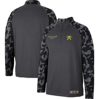 Colosseum Mens Colosseum Charcoal Wichita State Shockers OHT Military Appreciation Long Range Raglan Quarter-Zip Jacket at Nordstrom, Size Large
