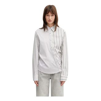Andersson Bell Noa Striped Twist-Tuck Shirt - Dames - Blouses & Shirts - Wit - Maat: M Katoen