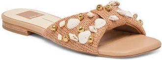 Dolce Vita Lizza Slide Sandal in Toffee Beaded Raffia at Nordstrom, Size 9.5