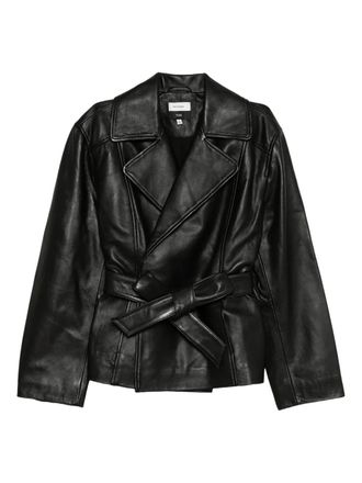 Reformation Veda jaden jacket - women - Polyester/Leather - M - Black