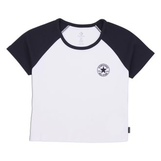 Converse T-Shirt CONVERSE WOMENS CONVERSE CHUCK TAYLOR RAGLAN T-SHIRT, Damen, Gr. XXL, schwarz (converse schwarz), Obermaterial: 97% Baumwolle, 3% Polyurethan,
