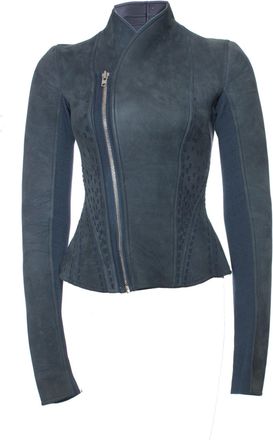 Rick Owens Lilies Blue bonded Nubuck Campala jacket