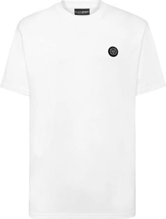 Plein Sport T-Shirt Ronde Hals Tijger - Heren - Sportshirts - Wit - S - Katoen - Fitness