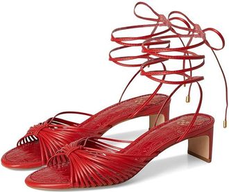 Vince Camuto Lory Ankle Wrap Kitten Heel Sandals Womens Sandals Salsa : 5.5 M, Synthetic