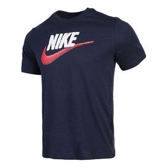 Nike Sportswear Logo Round Neck Short Sleeve Black AR4994-452