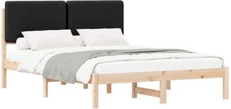 vidaXL Estructura De Cama Con Cabecera Tapizada Negro 160 X 200 Cm Vidaxl
