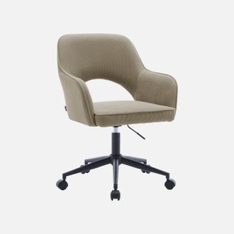 Sweeek Sweeek - Silla De Oficina De Pana Con Ruedas, Jim, Beige, 60x62x99 Cm
