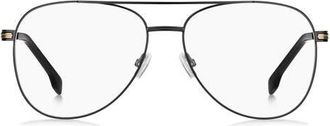 HUGO BOSS 57mm Pilot Optical Glasses in Matte Black at Nordstrom