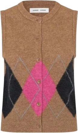 Sams&oslash;e & Sams&oslash;e Gilet Sanoura - - Knitwear - Donna - Marrone - S