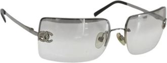 Chanel Pre-owned Accessories, female, Gray, Size: ONE SIZE Pre-owned Metal sunglasses