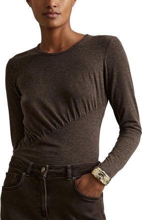Reiss Ana Asymmetric Seam Wool-Blend Top