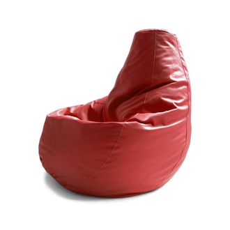 Dmora Talamo Italia Puff Annachiara, Bolso Puf, 100% Made In Italy, Puf De Piel Sint&eacute;tica, Cm 70x70h110, Rojo, Con Embalaje Reforzado