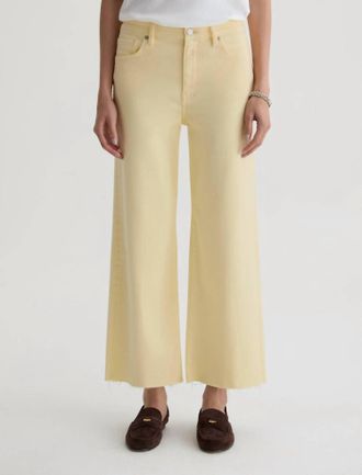 AG - Adriano Goldschmied Saige Wide Leg Cropped Jeans In Sunlight Yellow